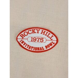 Vtg 1975 Football Patch Rocky Hill Invitational Bowl Football Shaped Patch‎ 4"